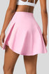Solid Pocketed Crossover High Waist Swim Skort